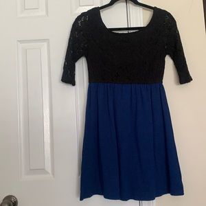 Royal Blue and Black Dress
